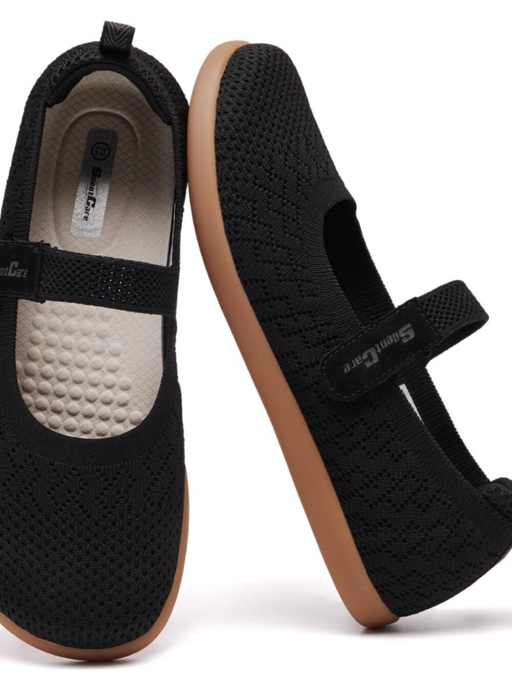 Women's Barefoot Mary Jane Flats Ballet Shoes Wide Toe Box with Adjustable